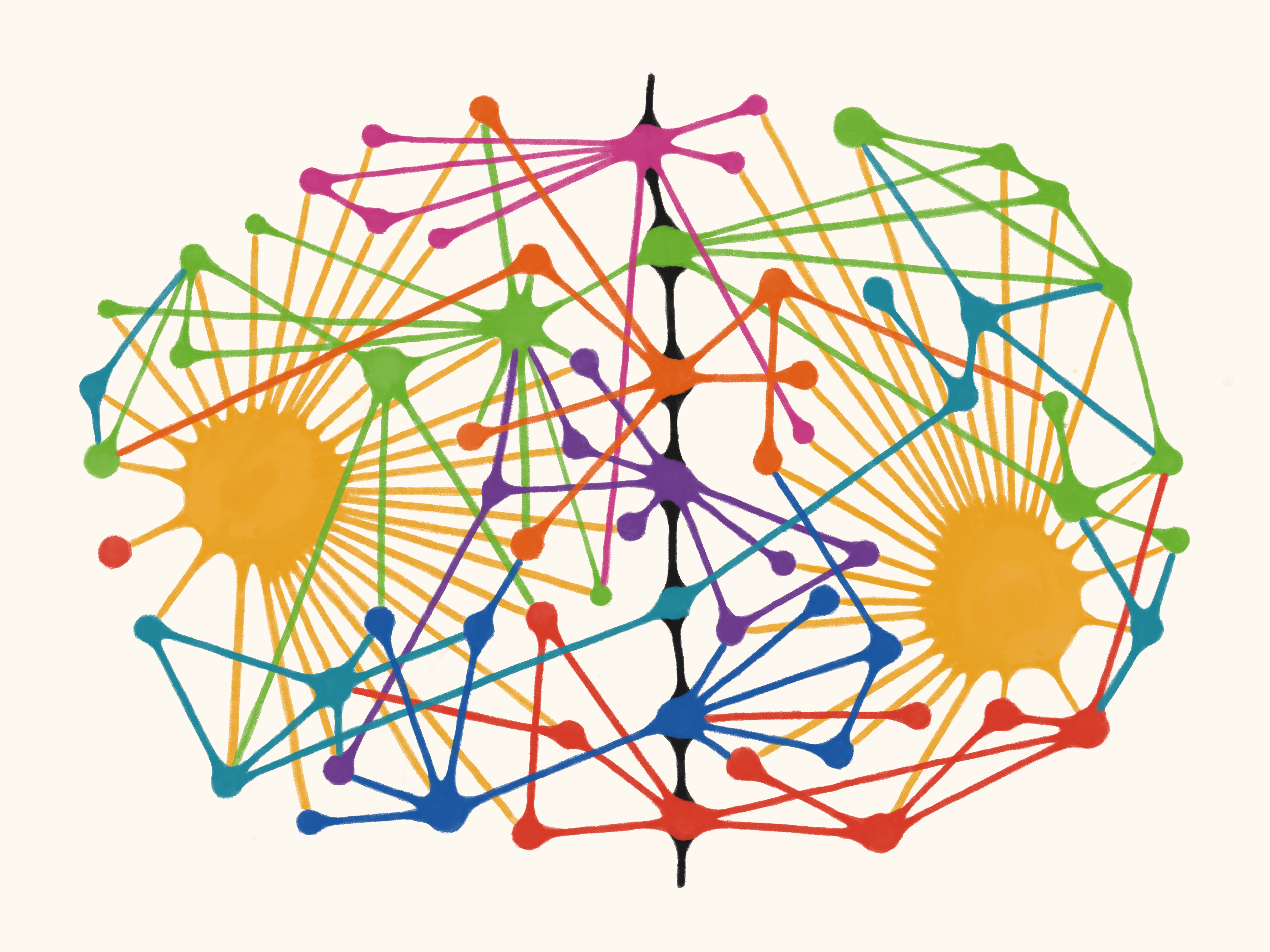 Two Worlds — inequality network painting